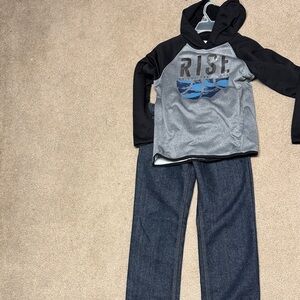 Old Navy Black and Gray Active Hoodie